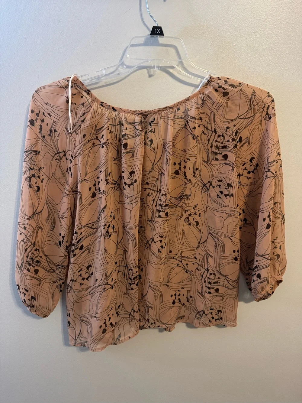 H&M Pink Floral-Print Button-Front Blouse